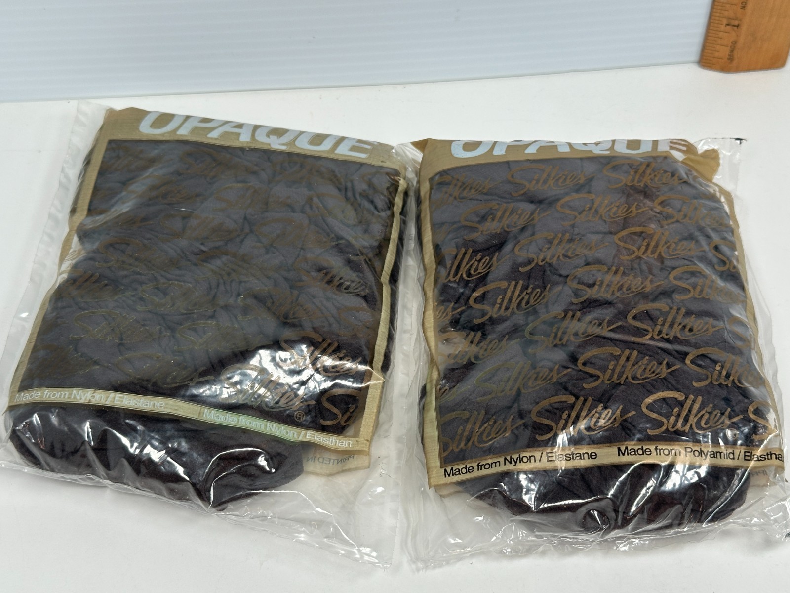 2 SILKIES Pantyhose Nylon Spandex X-Large Queen DARK BROWN 050523 NEW