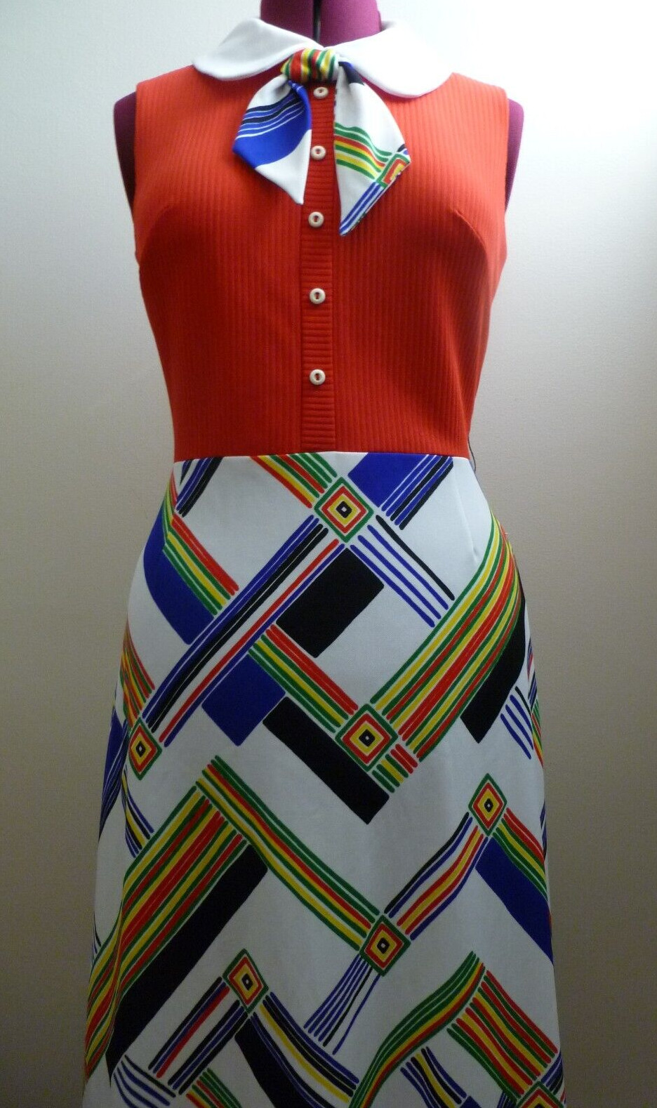 Vintage 1950-60’s Women J. Harlan Originals Dress Size M Sleeveless Multi-color