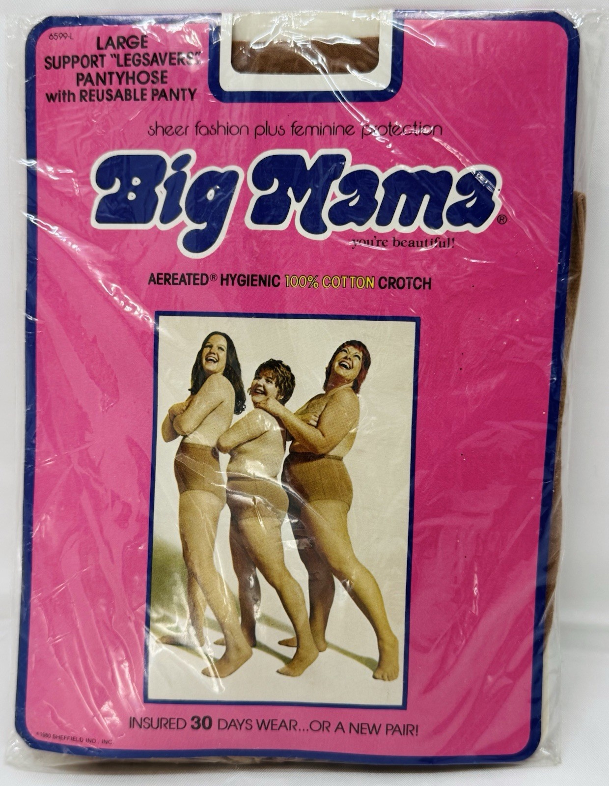 Vintage Big Mama PantyHose Large Support Legsavers Reusable Panty 1980 Prop