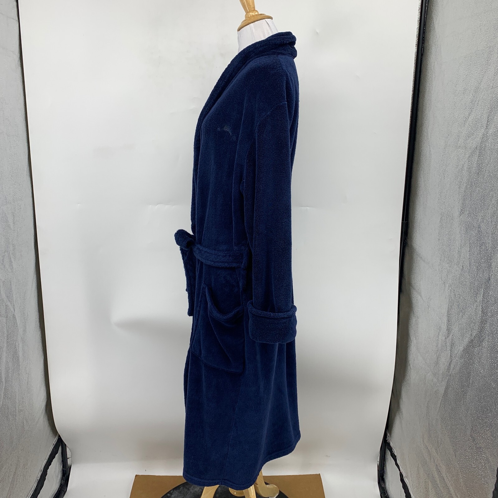 Tommy Bahama Robe Adult S/M Small Medium Navy Fleece Soft Belted Long Bathrobe