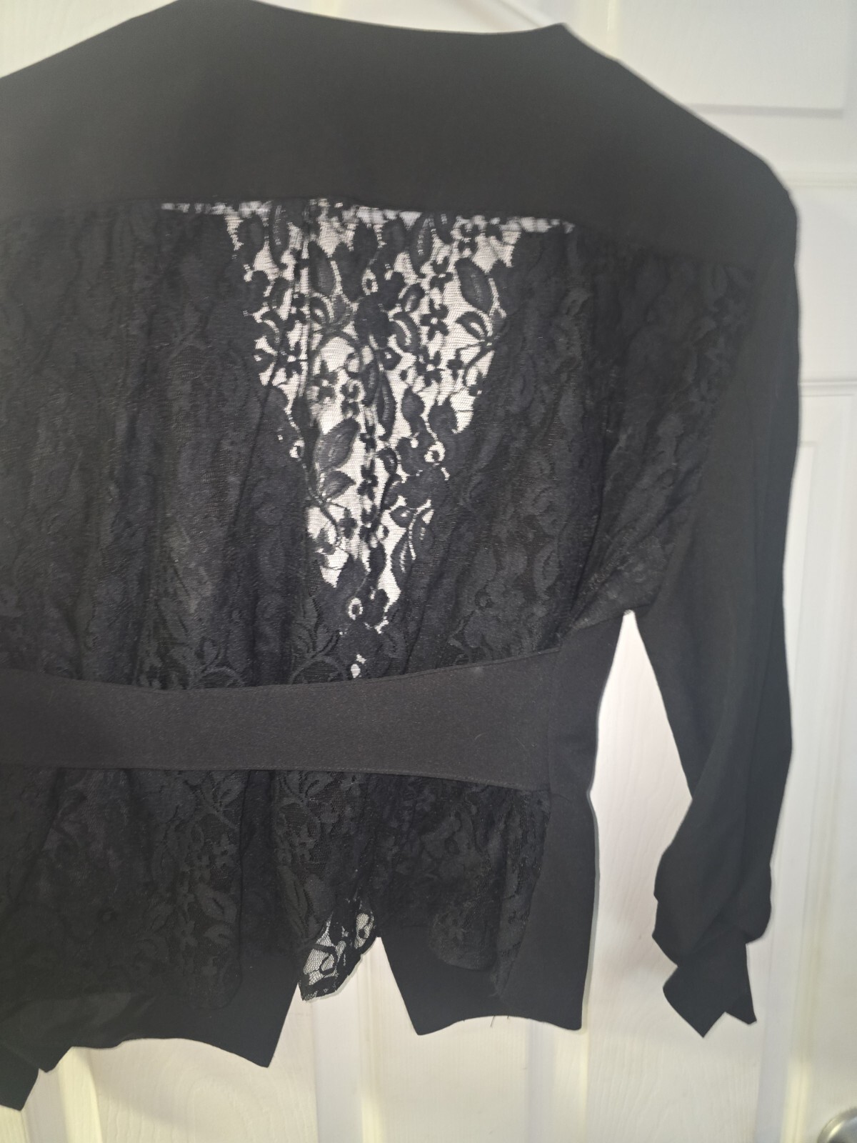 Women’s Beautiful Black „IZ Byer” 3/4 Sleeve Lace Fashion Sexy Blazer Y2K Large