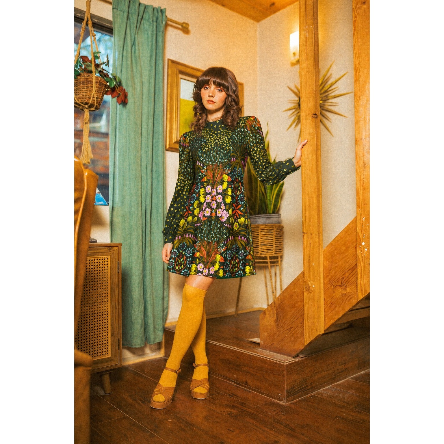 RARE Vintage 60s Rae Dolly Dolls San Francisco Floral Mod Mini Dress Psychedelic