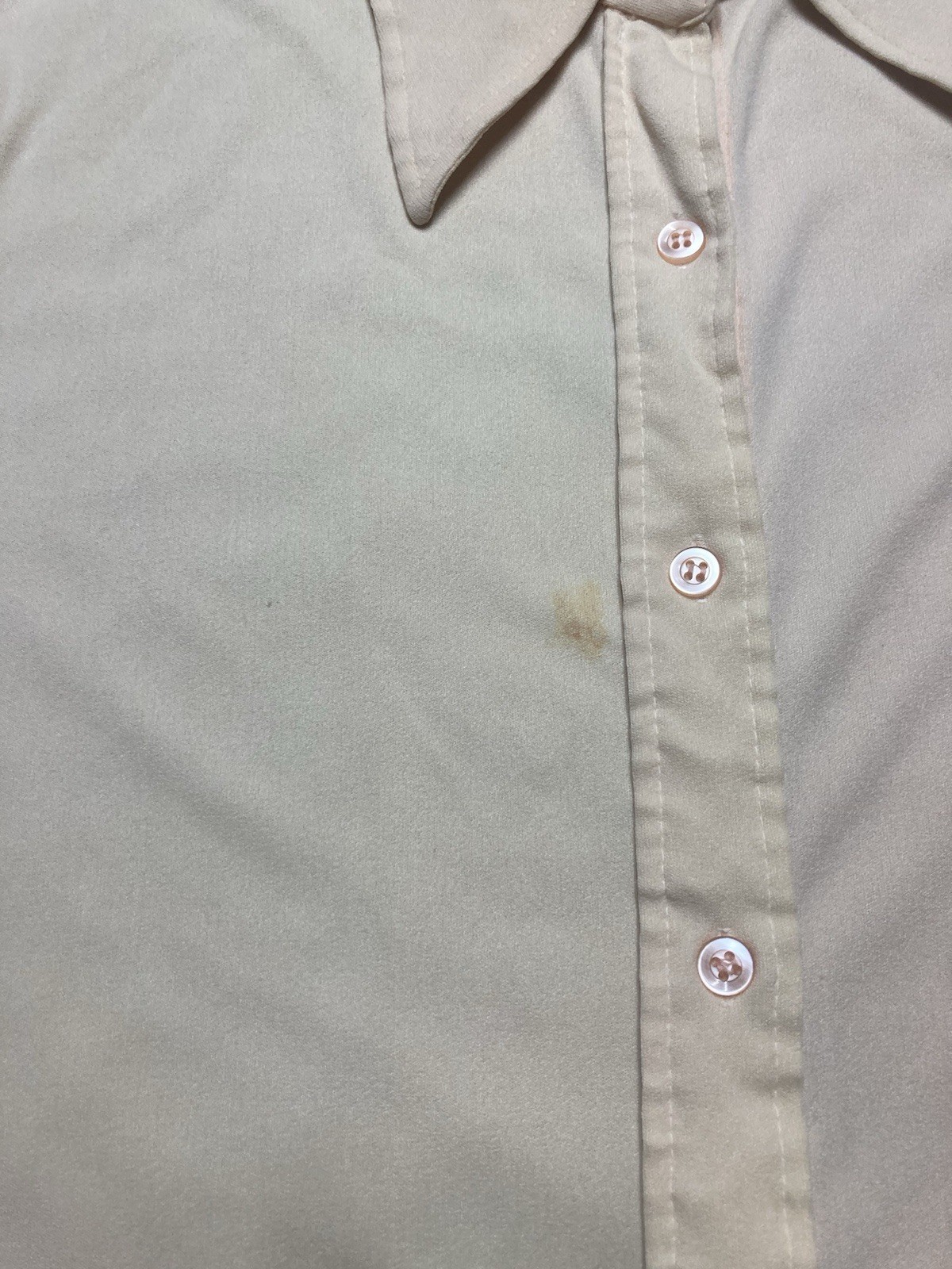 Vintage 70s short sleeve polo shirt Kmart soft nylon dagger collar women size 44