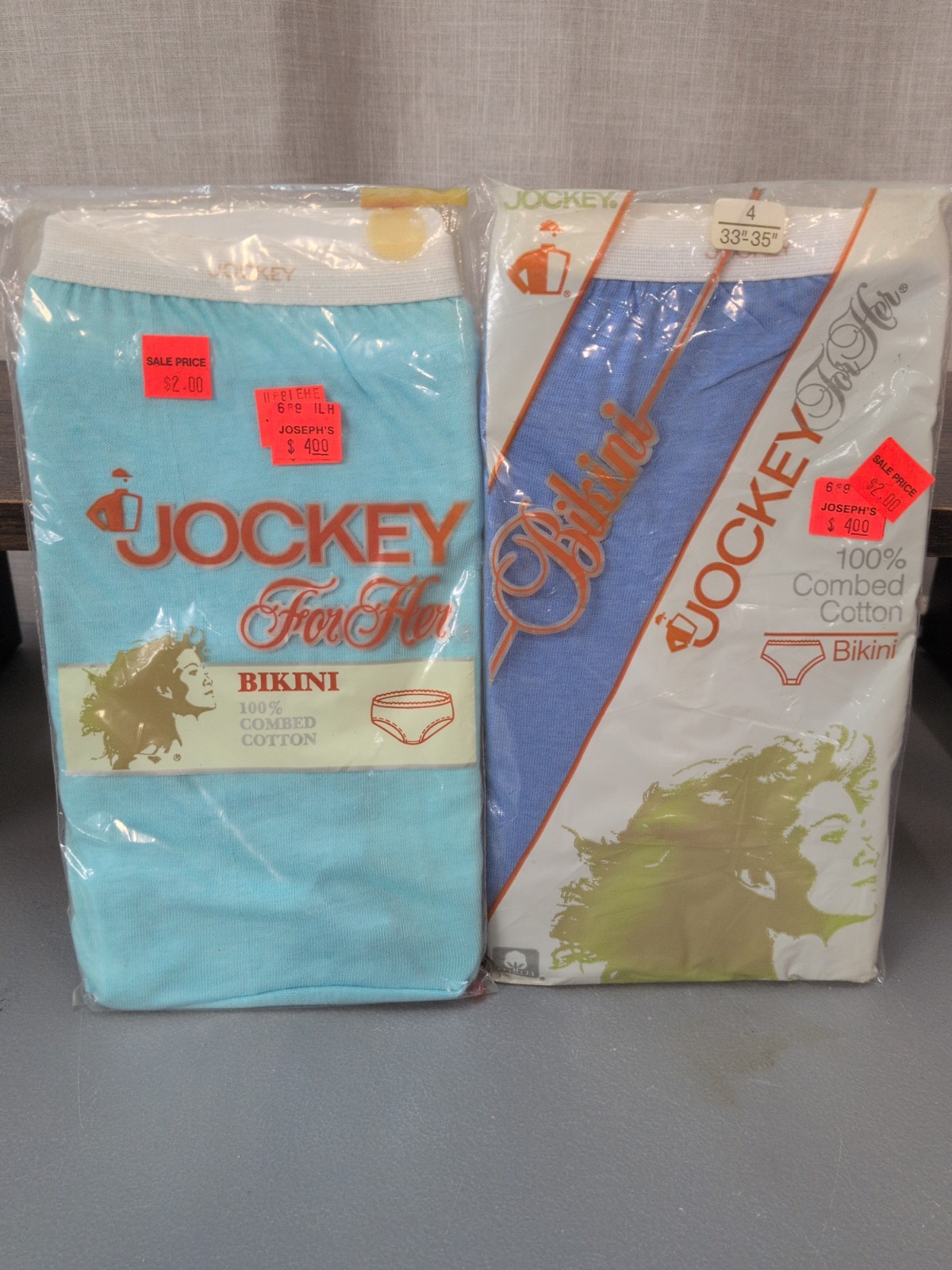 Jockey For Her Vintage Bikini Size 4 100% Cotton (2) Count Mixed Colors