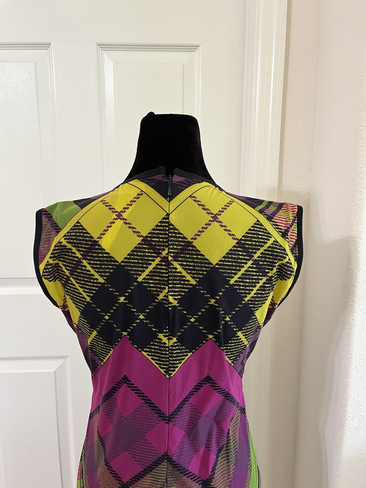Vintage GIANNI VERSACE Couture Multicolor Silk Dress, Made In Italy