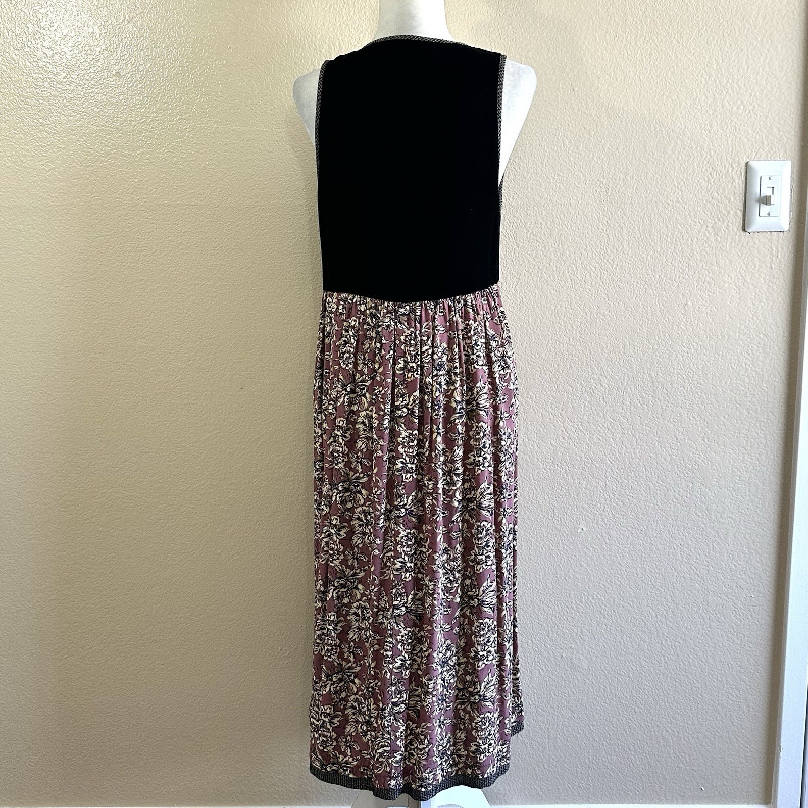 Carol Anderson Vtg 90s Floral Velvet Maxi Dress Women’s MP