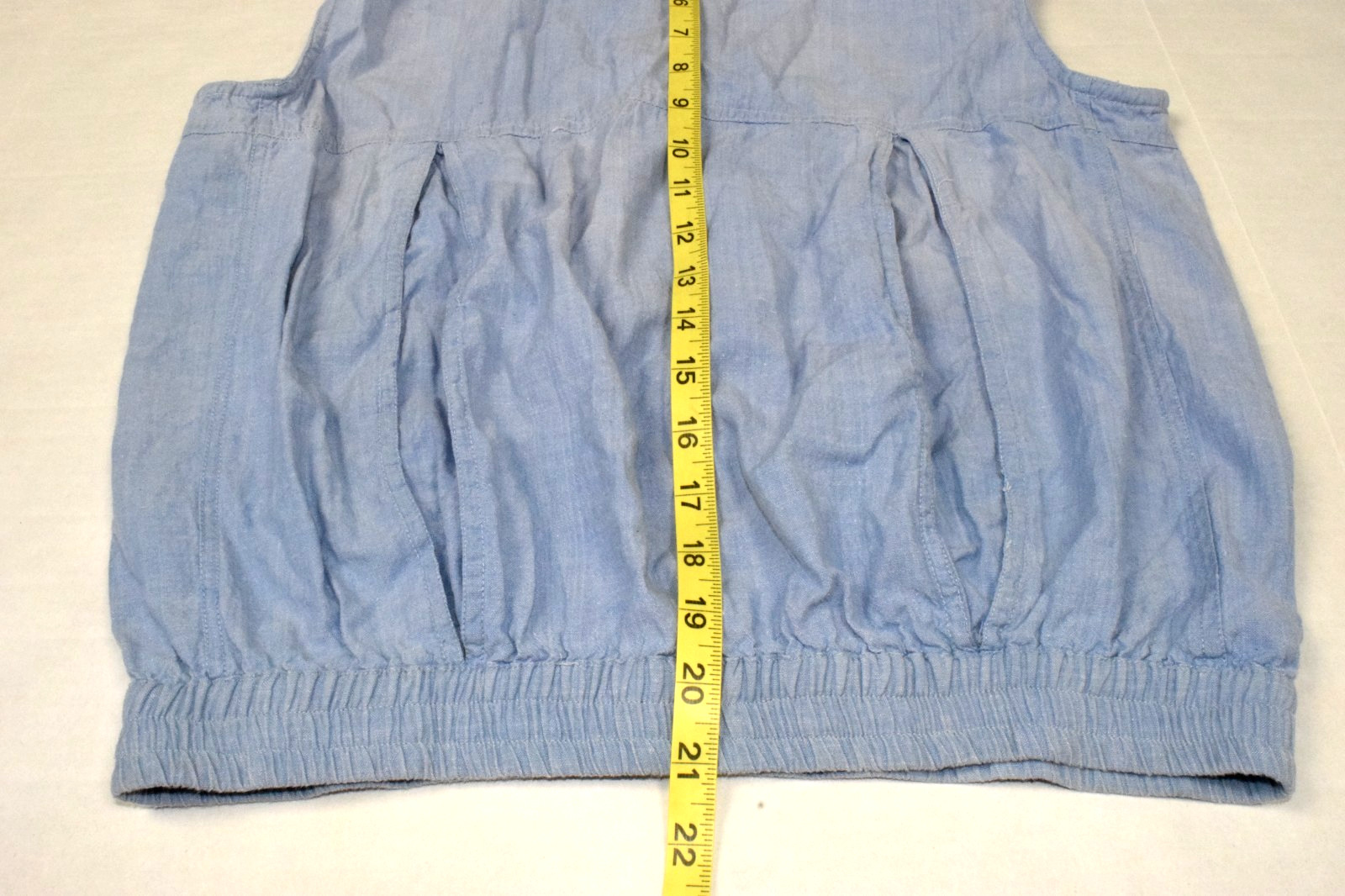 Vintage Shirt Vest ABS Allen Schwartz Size M 80s Powder Blue Hidden Flap Snaps