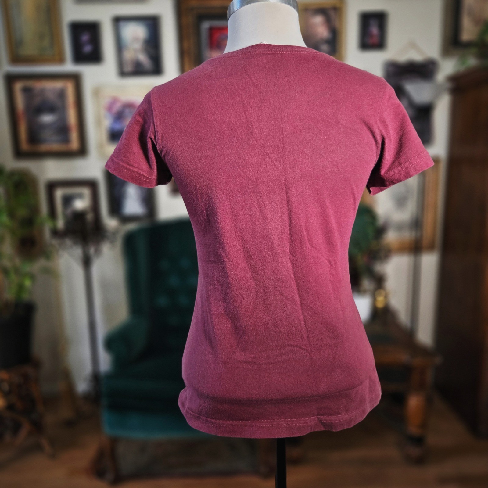 Stussy Girl T Shirt Vintage 90s M Burgundy One World Love Graphic Tee USA Made