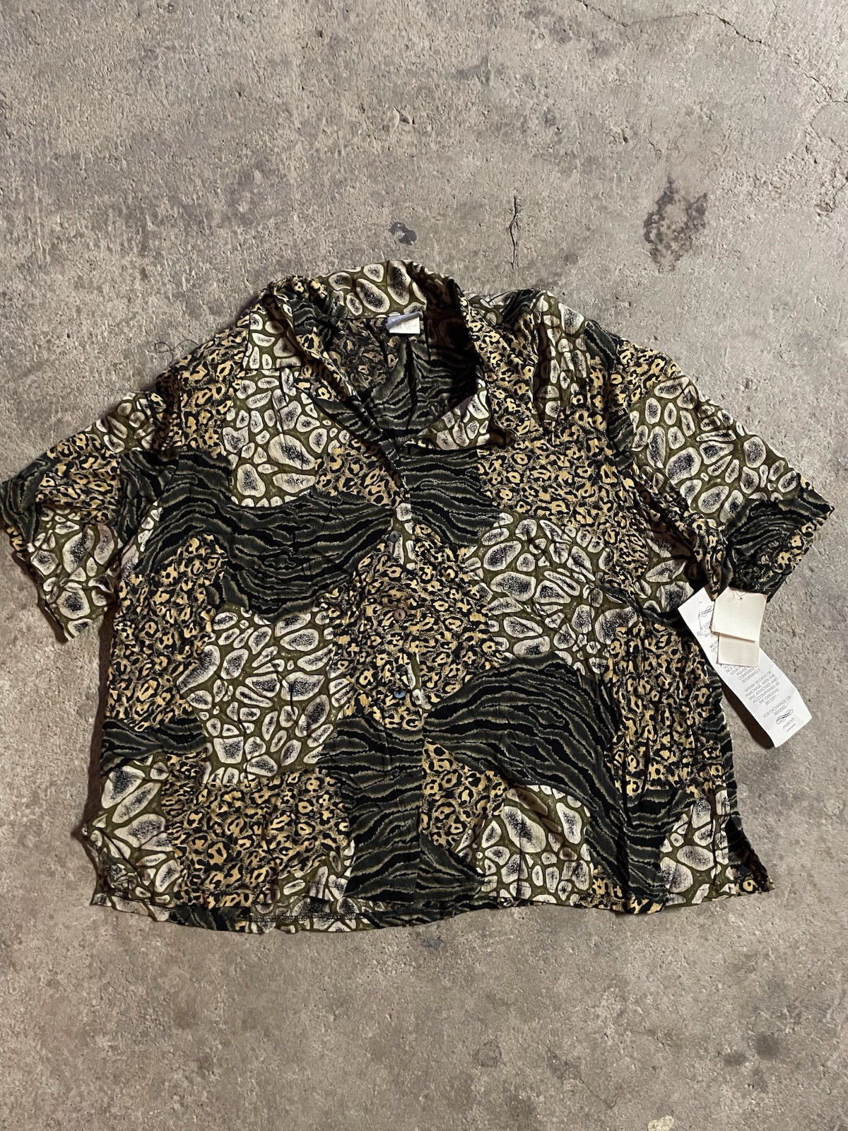 VTG 80s rabbit Designs Women’s All Over Print Leopard 2 Piece Dress Size 22W