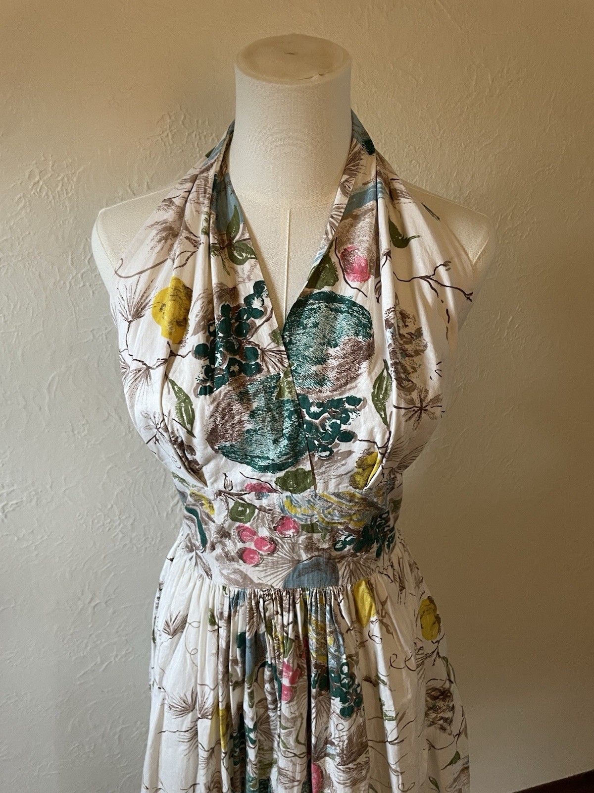 Vintage 1950s Toni Todd Union-Made Mod Pin-up Hollywood Glam Halter Top Dress
