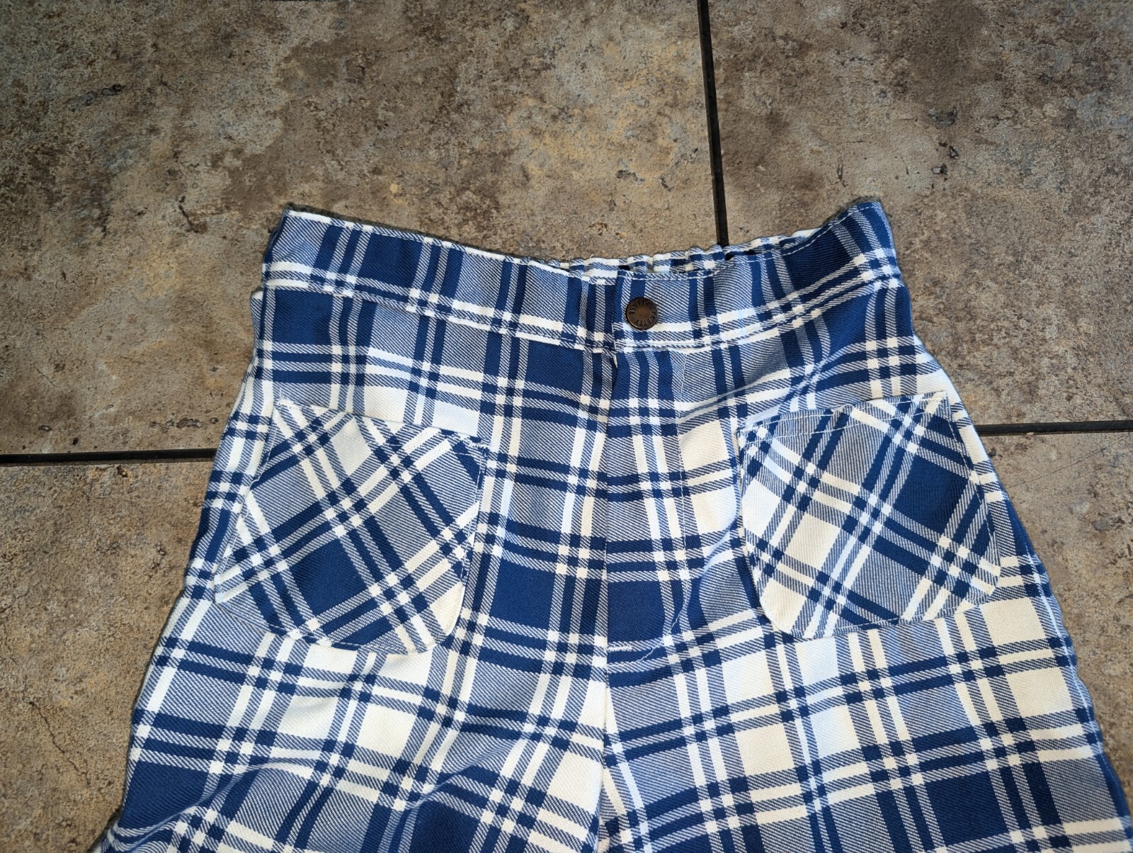 Pretty Please Late 60s/Early 70s Plaid Flared Pants Women’s 24″ Waist