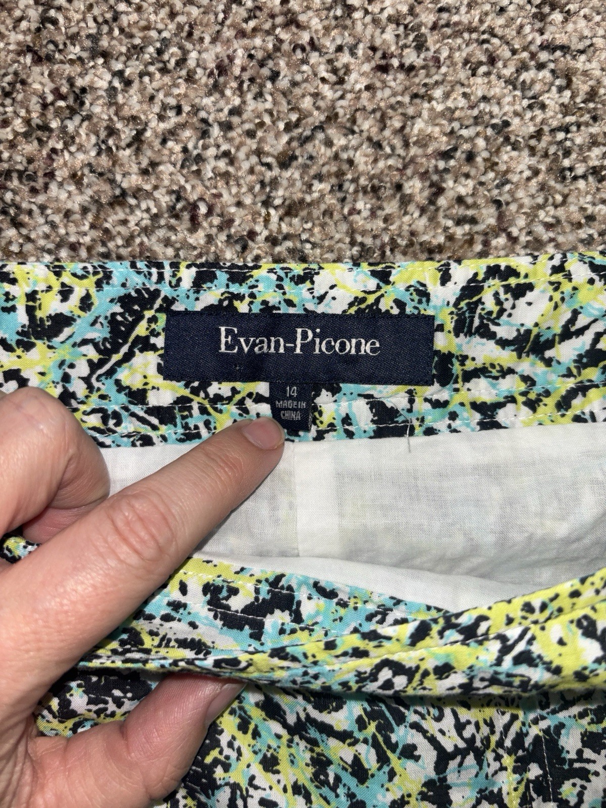 VTG Evan Picone Women’s 14 Two Piece Business Casual Skirt Set Green/Black