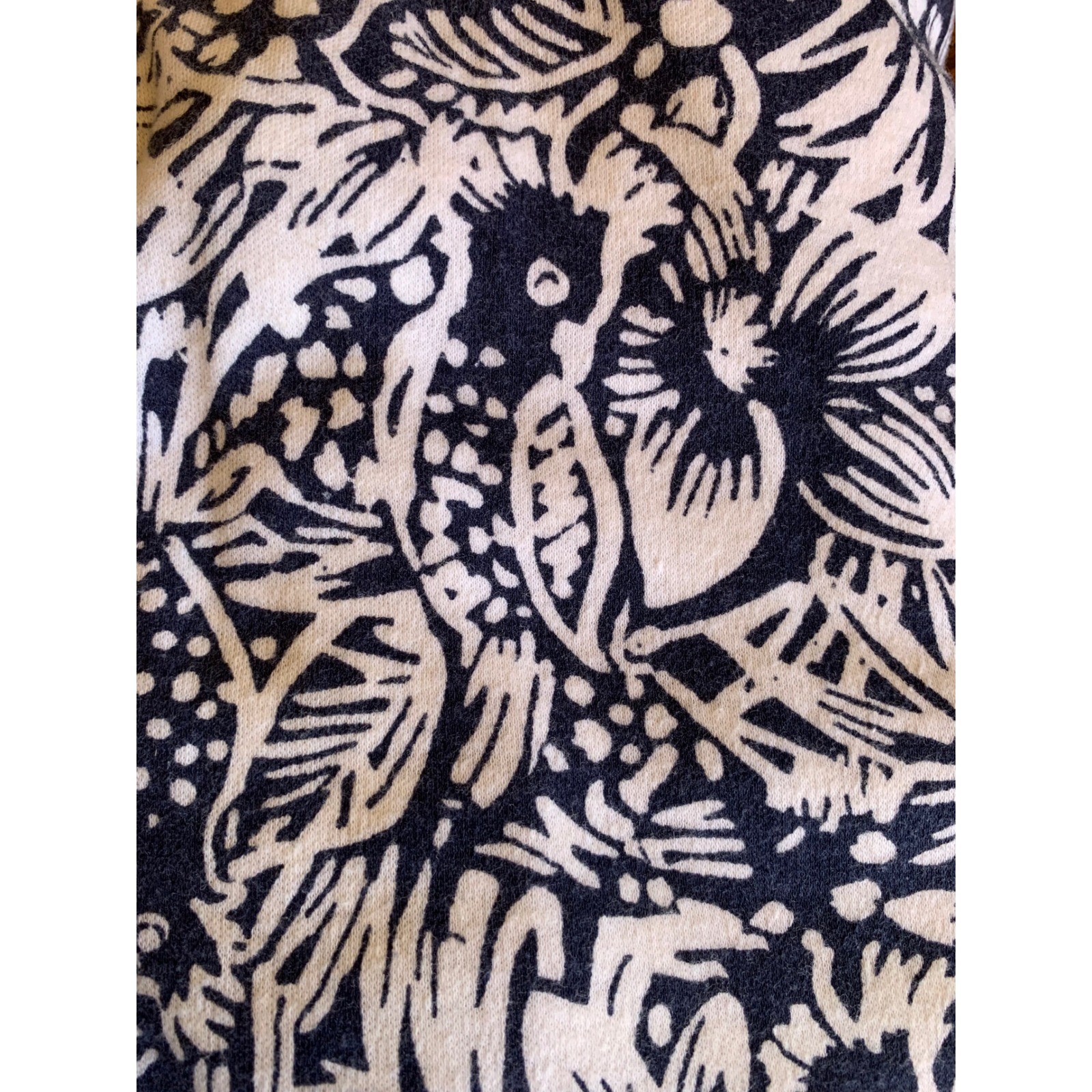 Virgo II Vintage 70s Floral Bird Print Midi Dress Blue White Union Made USA