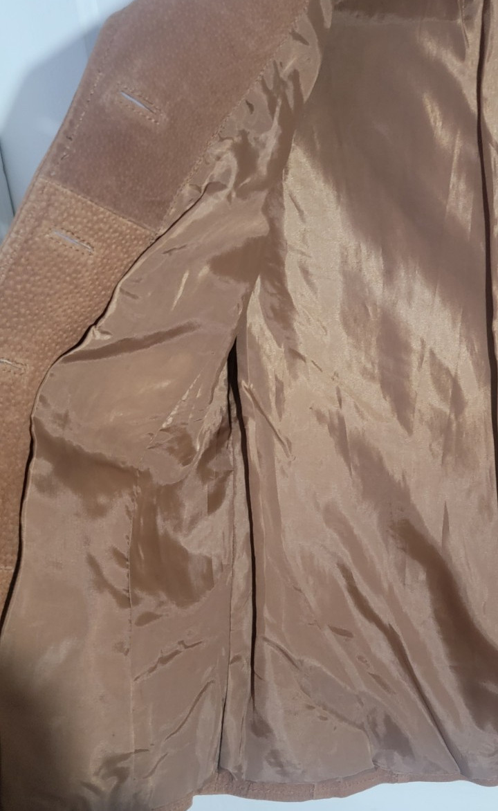RARE Y2K Vintage NWT Wilson Brown Leather Vanarmy S Leather Jacket Lined Pockets