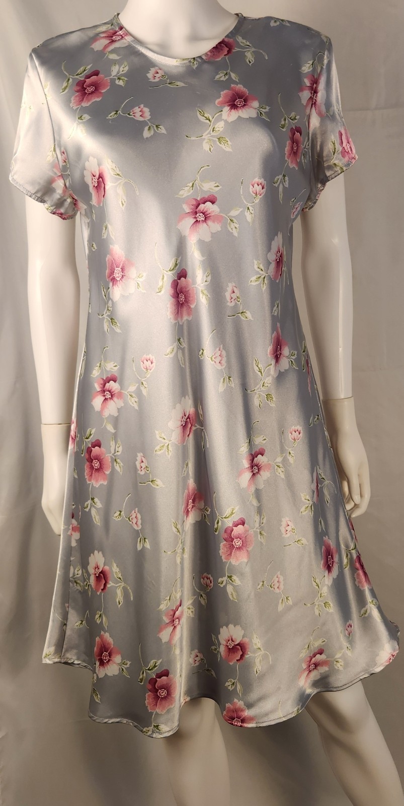 Vintage 90s Y2K DBY Floral Satin Fairy/Whimsy/Retro/Indie Dress L*