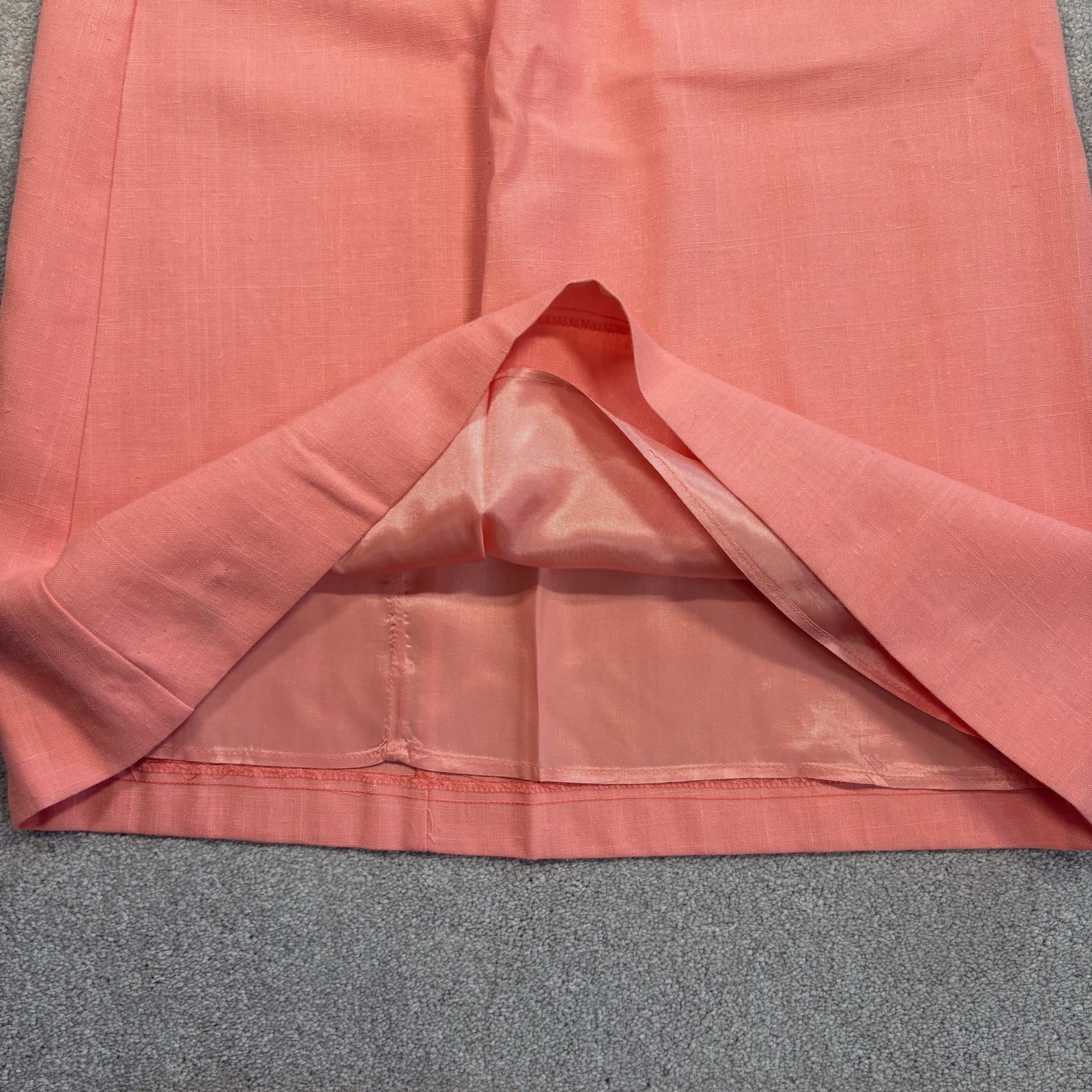 70s Michele NY Coral Pink Skirt Size 7/8 Union Made NOS Deadstock USA Vintage