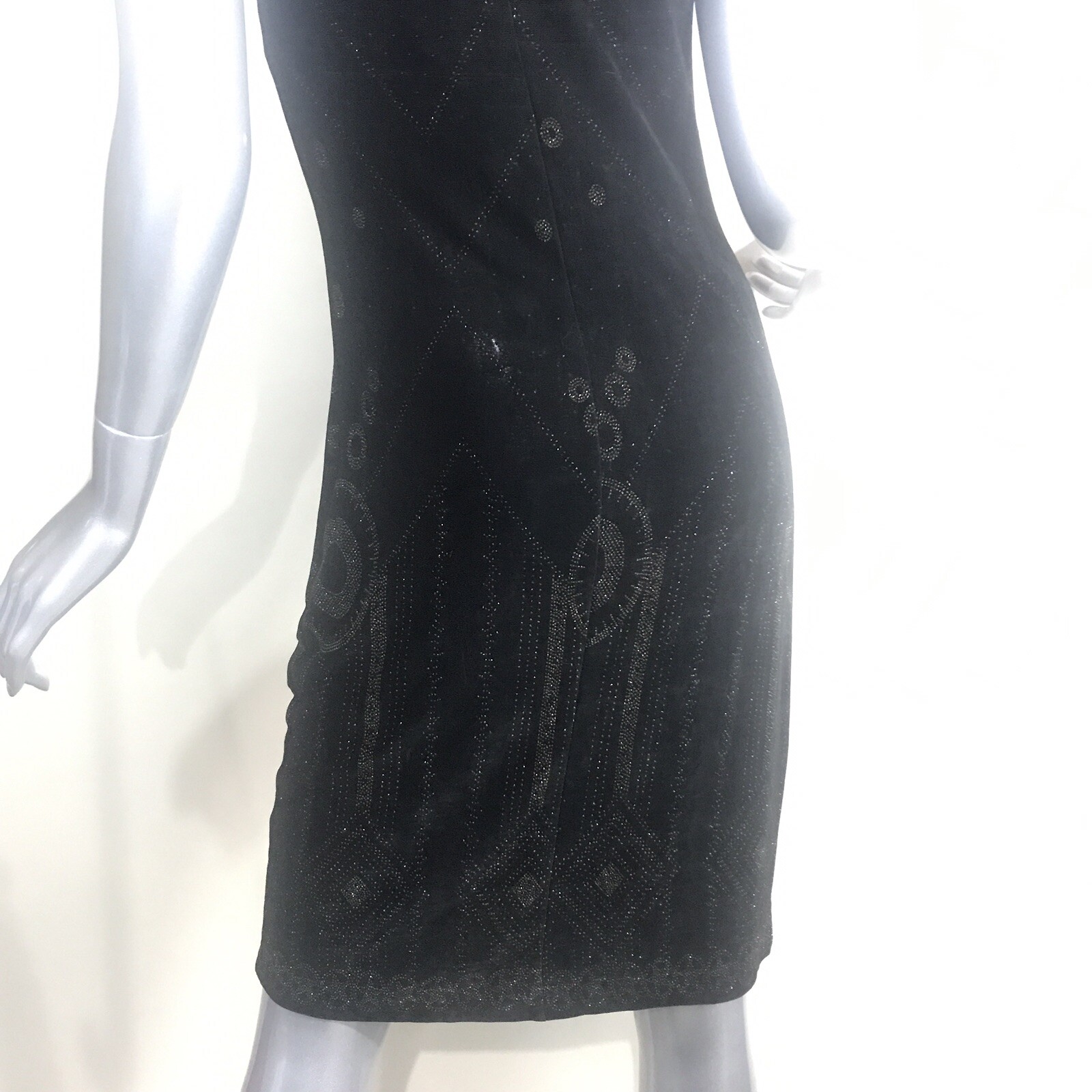 Vintage 90’s Mica Women’s Medium Fitted Black Astrological Stars Abstract Dress