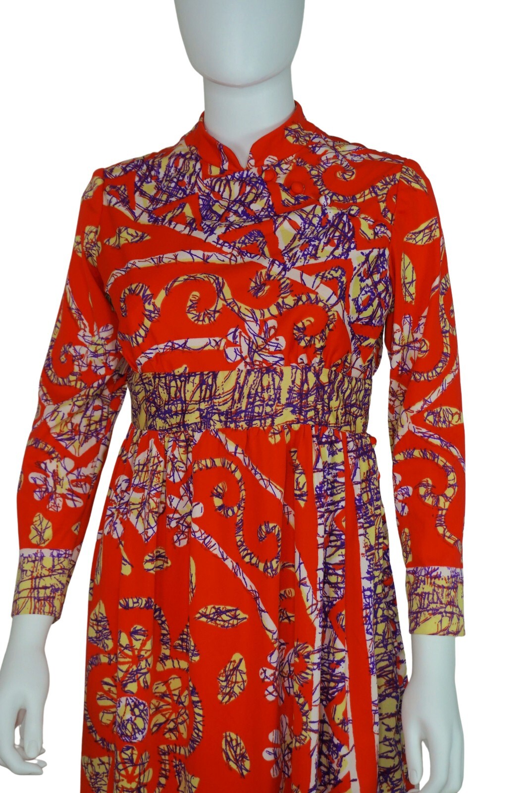 Sylvia Nechis Mt. Vernon NY 60’s Designer Midi Dress Abstract Women’s Small/Med
