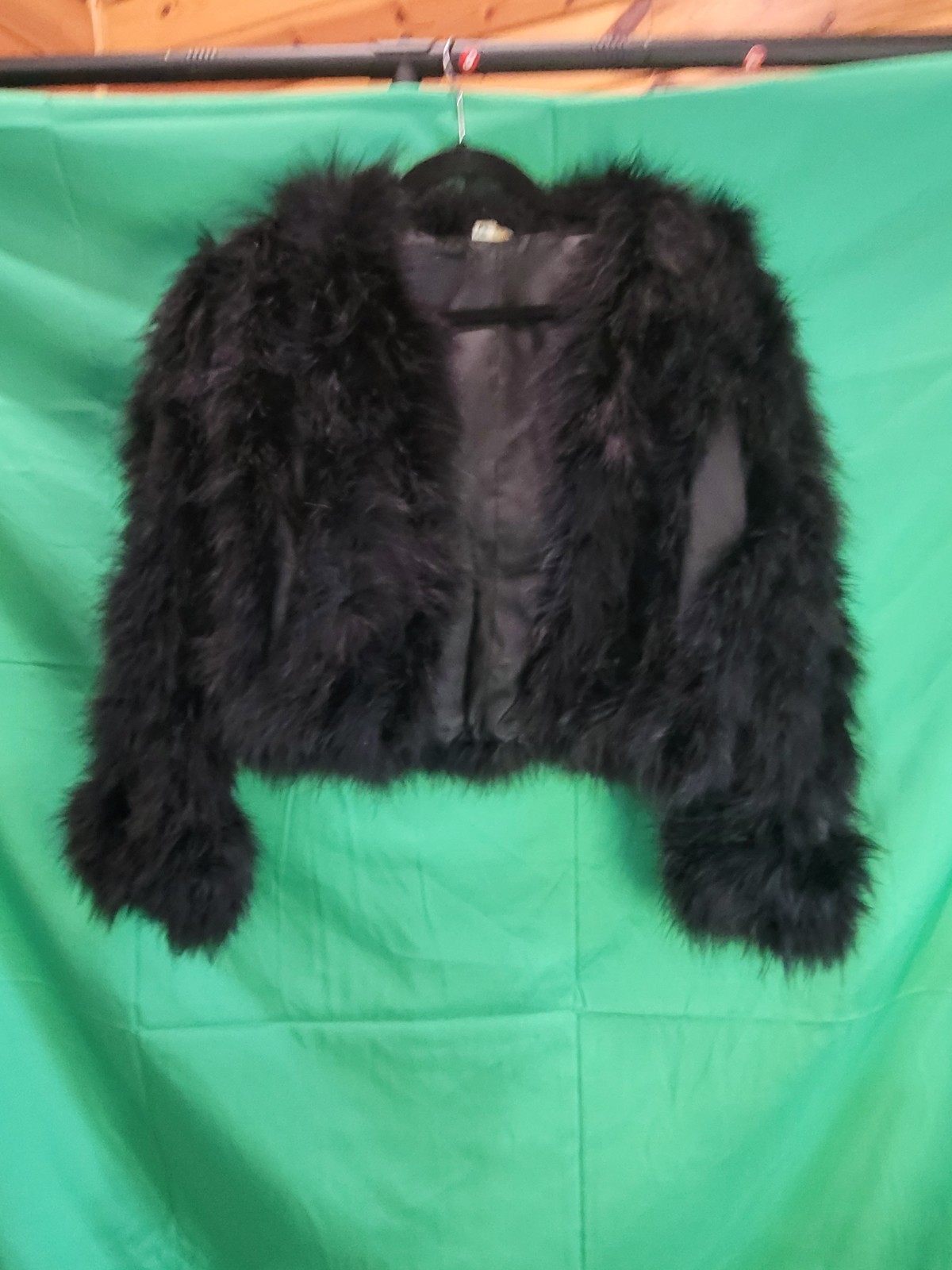 Vintage Black Feather Jacket / Bolero – Glam Evening Shrug – One Size