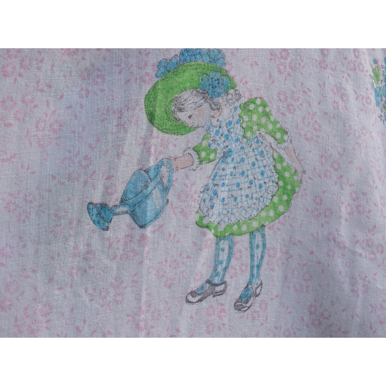 Vtg Floral Midi Housedress Novelty Print 70s Small Cottage Garden Cottagecore
