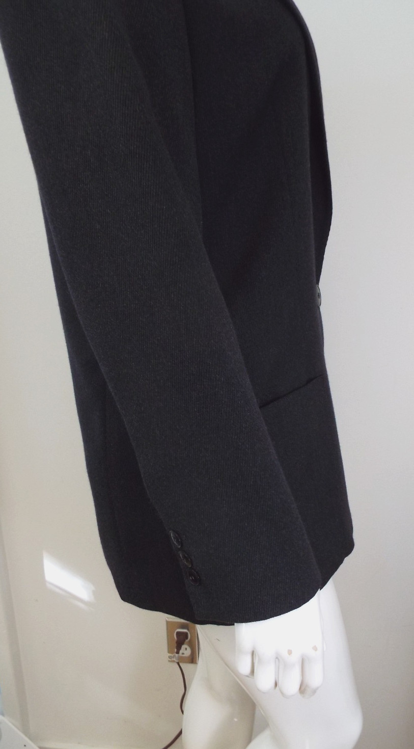 Vintage Giorgio Armani Charcoal Gray Wool Blazer Suit Jacket Italy Size 42