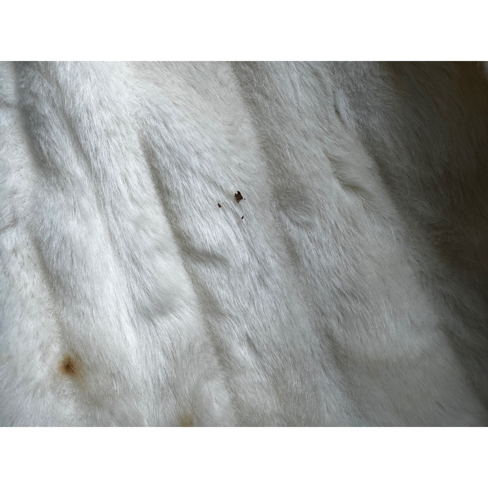 Vintage Monterey Fashions Faux Fur Coat Off White Cream Size 16 Made in USA