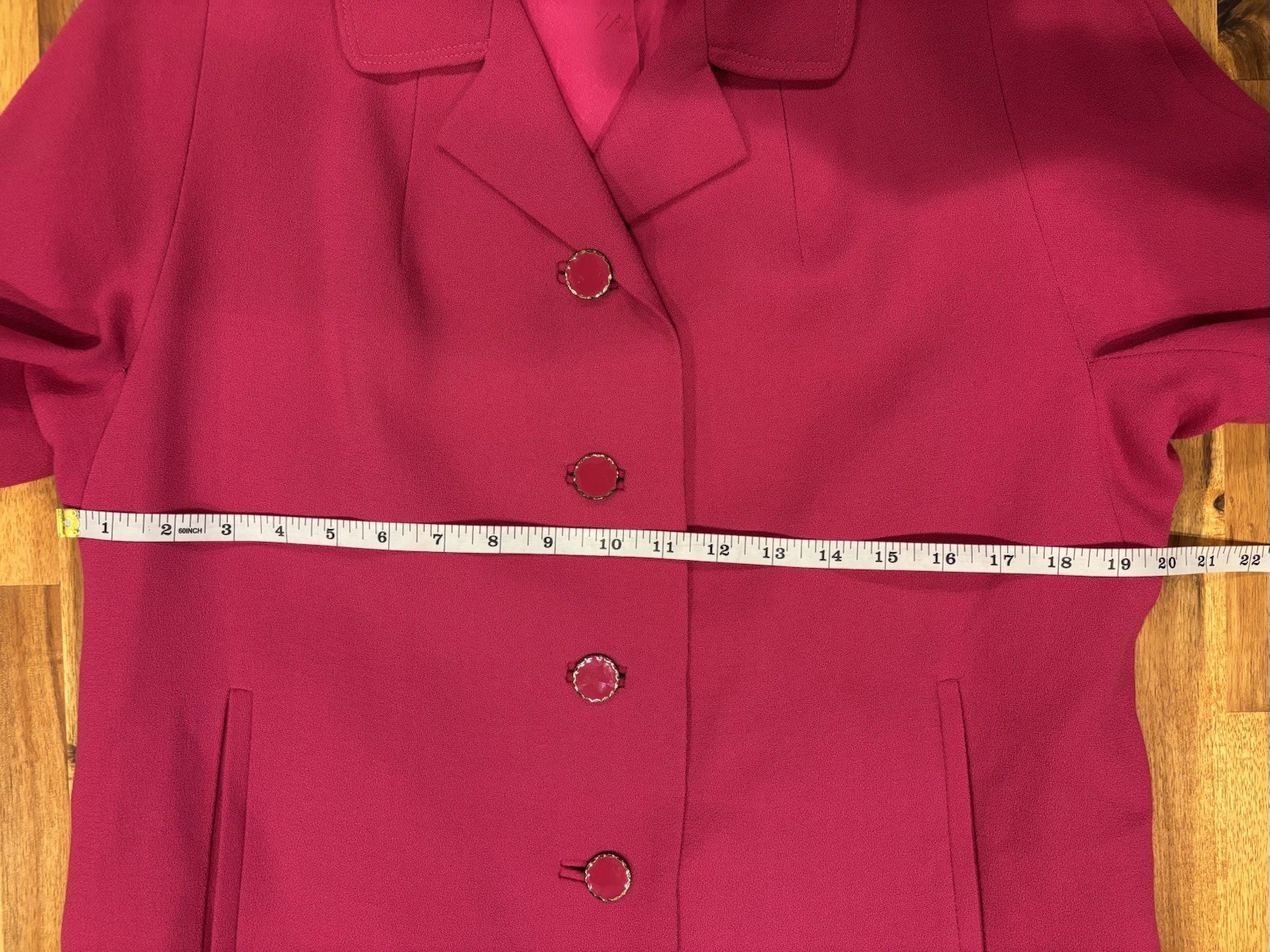 Vintage 60’s 70’s L.C. Mae California 100% Pure Wool Coat Mod Hot Pink M/L