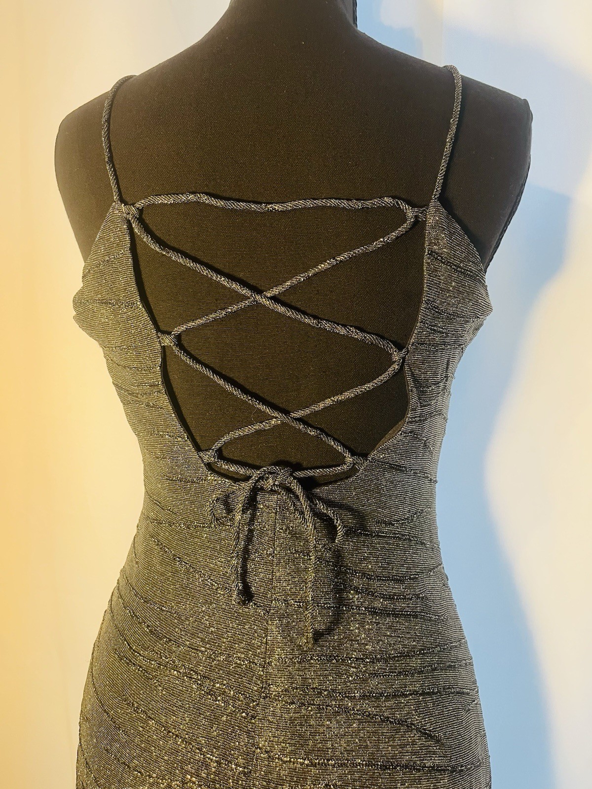 Vintage De-Laru Long Silver Dress