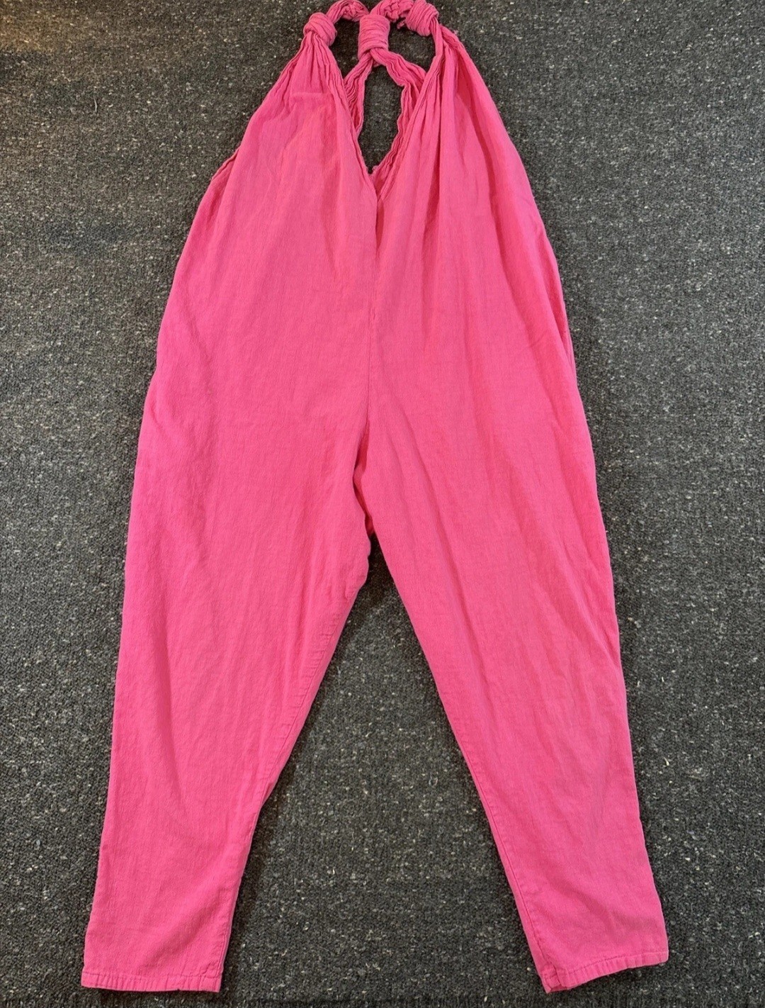 Vintage 80s 90s Pink Cotton M Jumpsuit Romper Fredericks of Hollywood Medium