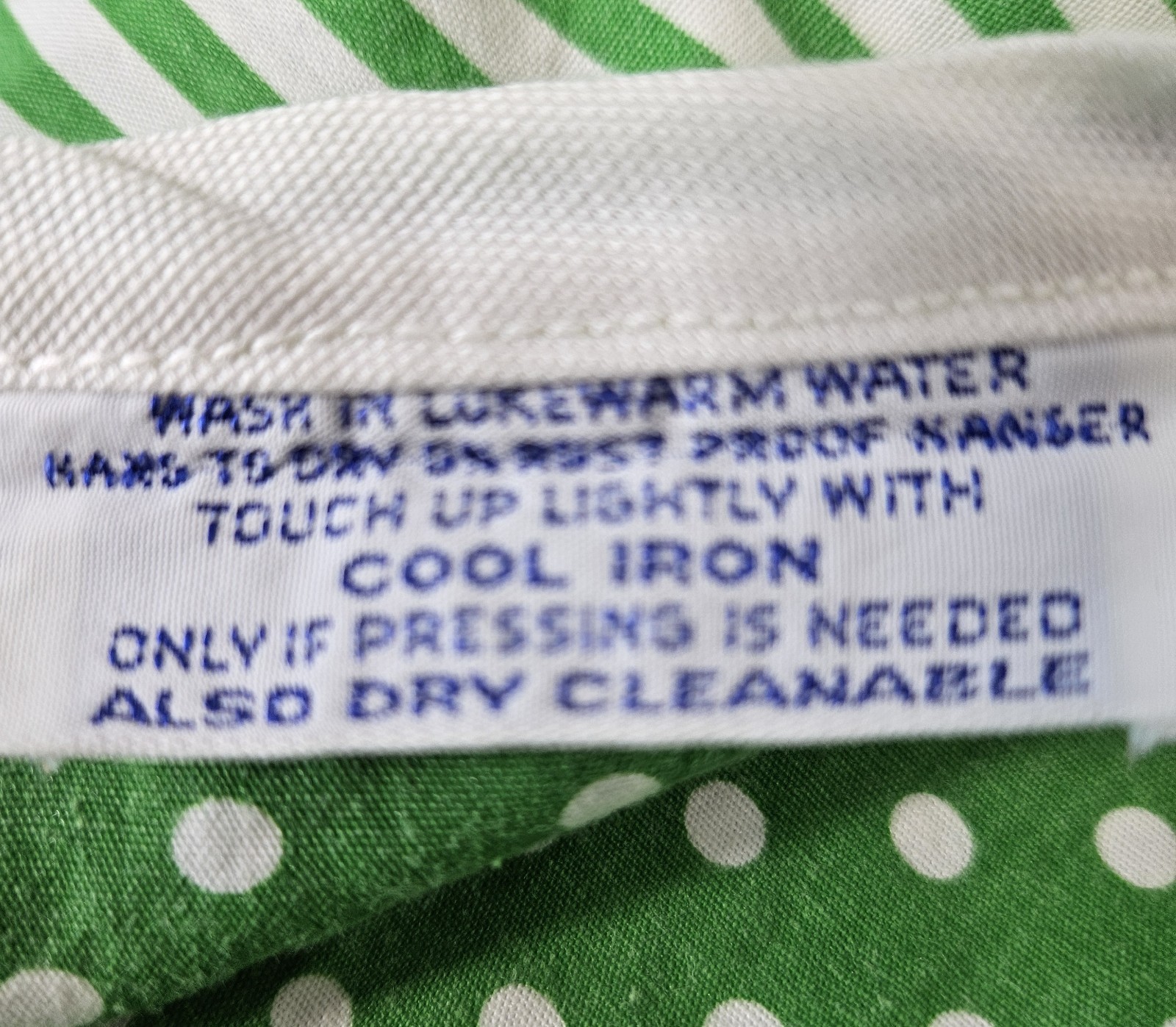 RETRO VINTAGE 1970S AUSTIN HILL *REVERSABLE* WRAP SKIRT GREEN POLKA DOT/ STRIPES