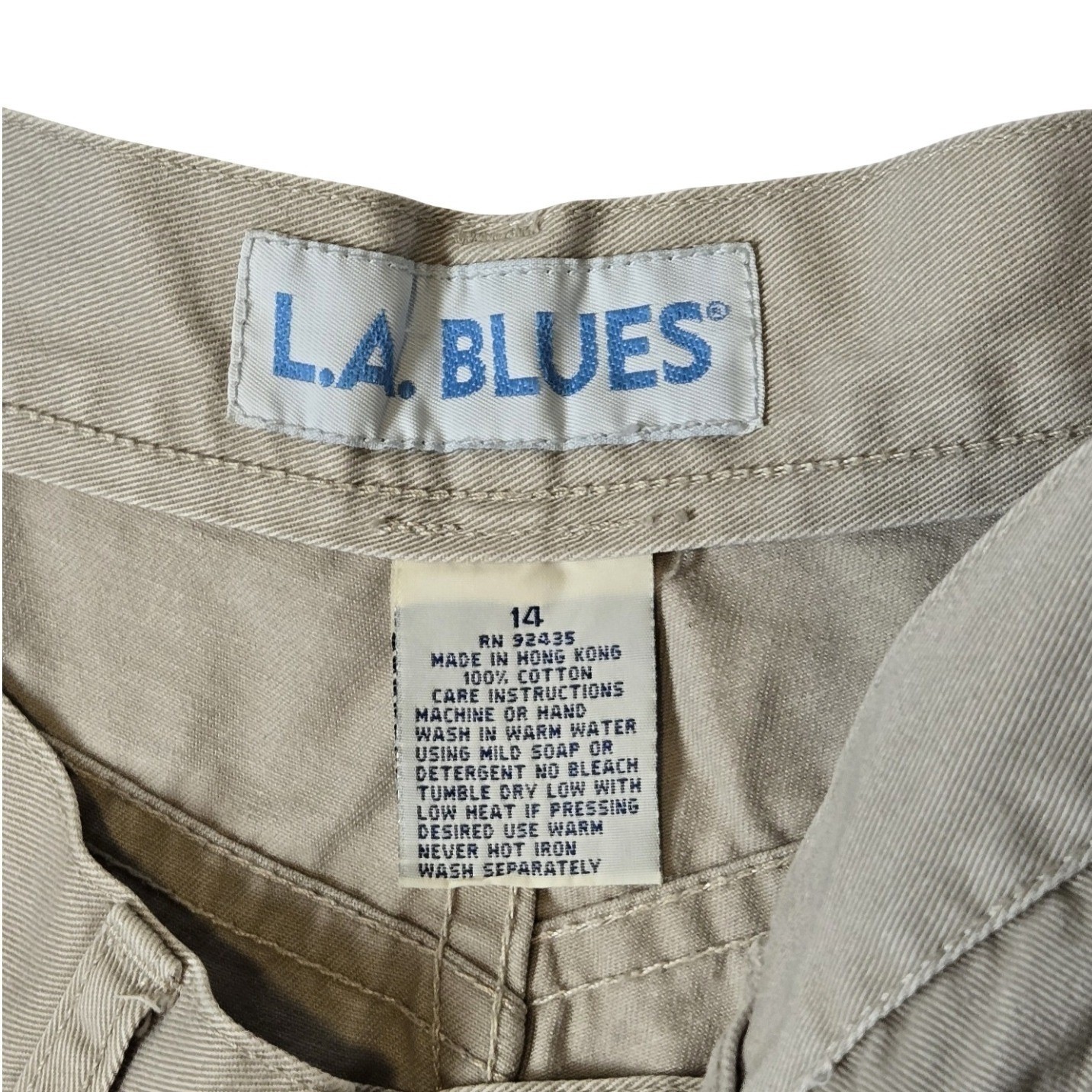 VTG 90s, y2k LA Blues Khaki Cotton Shorts Embroidered Floral High Waisted 8/10