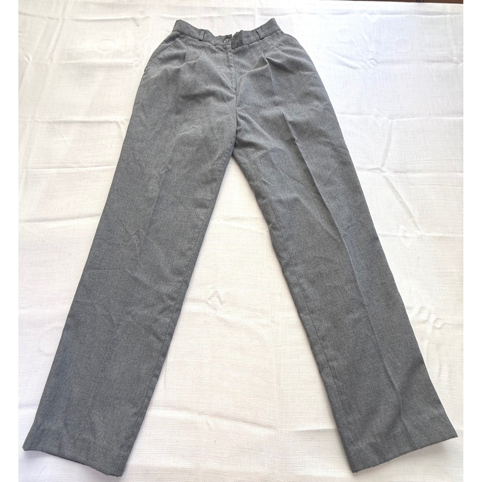 Headliners Vintage 90s Heather Grey Pleated High Waisted Trousers Size 9/10