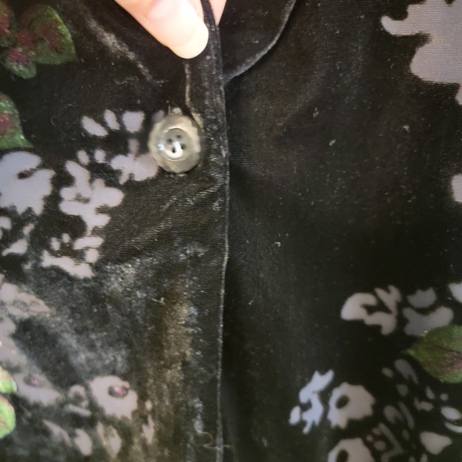 Vintage Carol Anderson Velvet Floral Black Dress with Jacket Size Large Petite