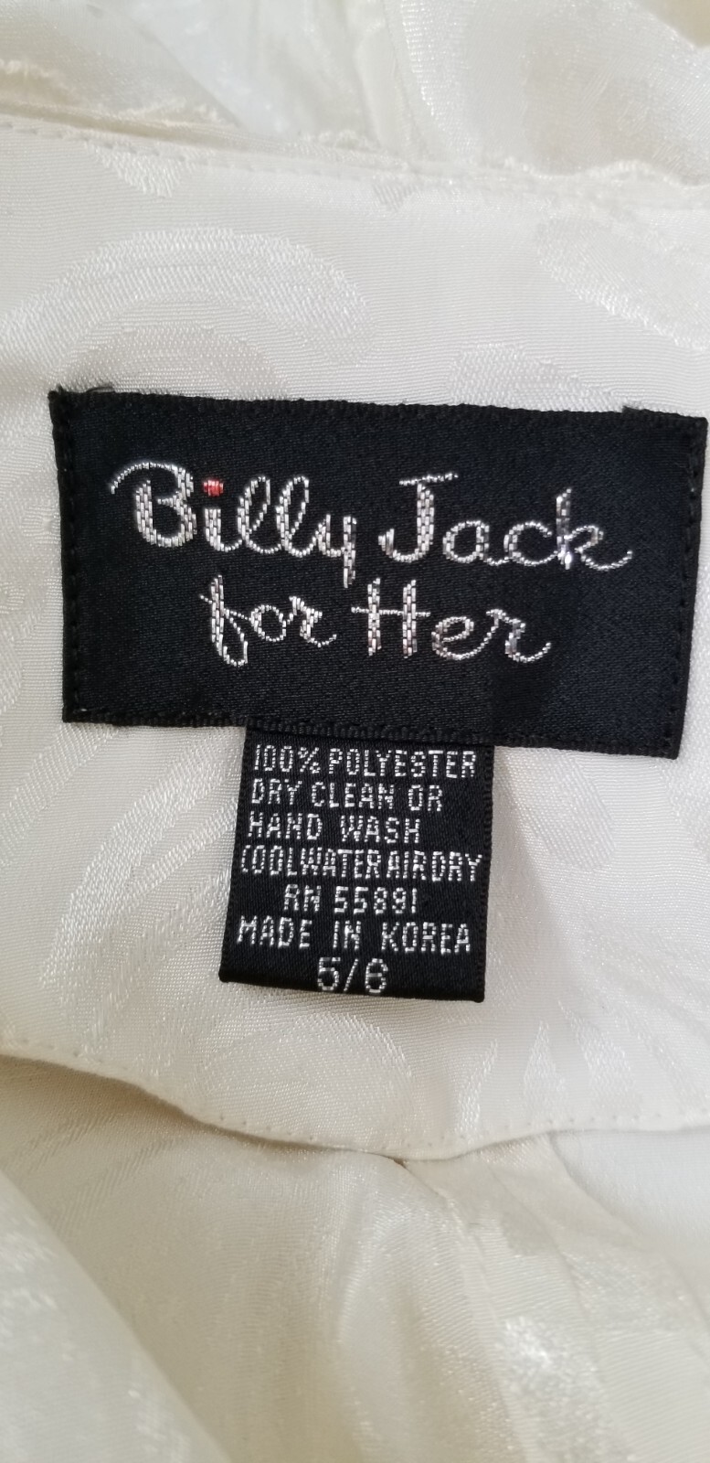 New w/ Tags Vintage 80/90s BILLY JACK FOR HER Ivory Jacquard Wrap DRESS – Size S