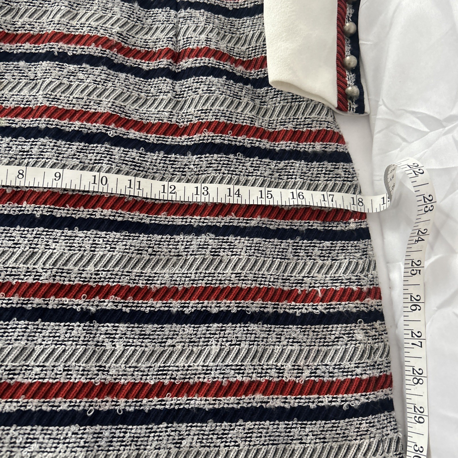 Vintage 1960/70’s Mod Red/White&Blue Knit Mini Dress Size-S Office Core