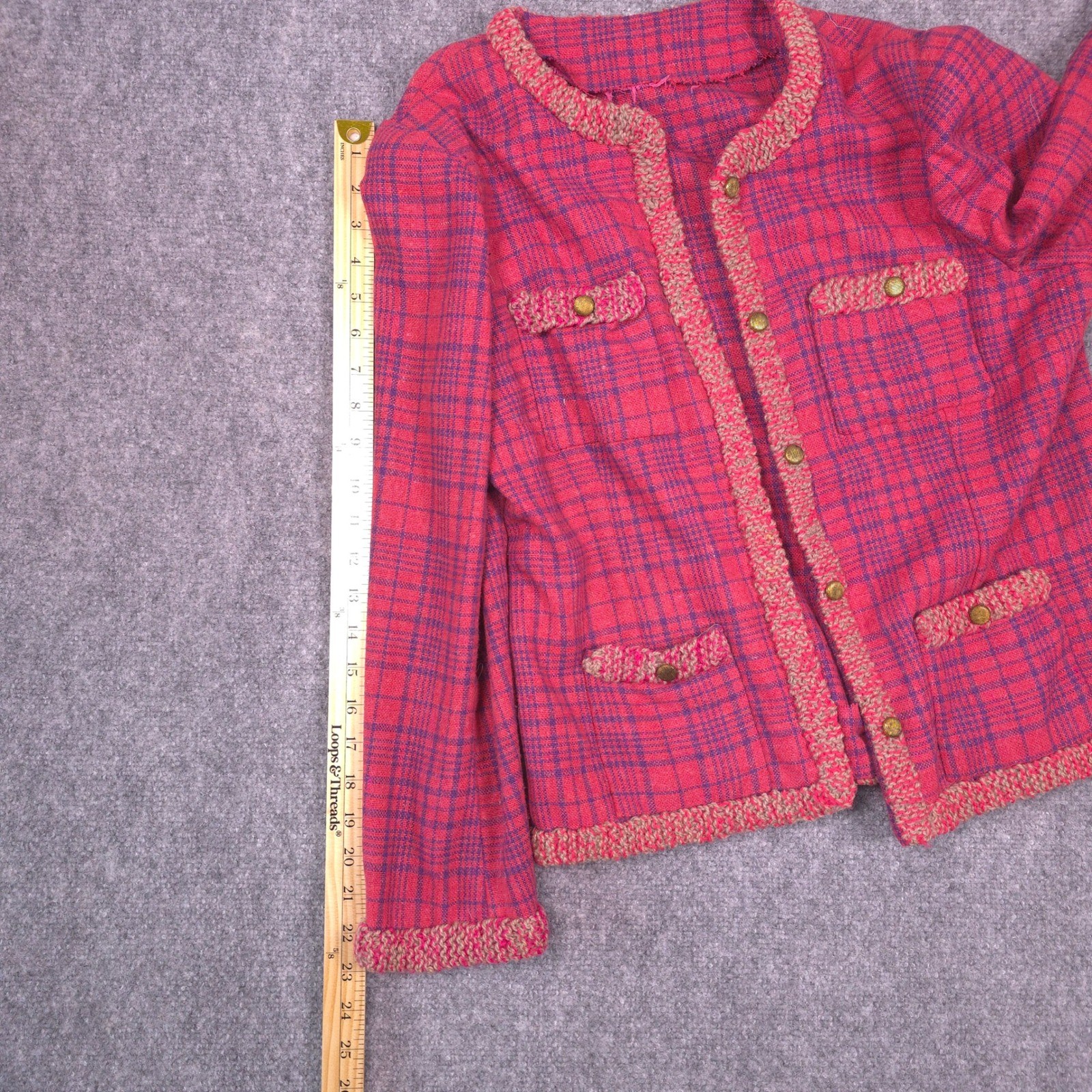 Handmade Plaid Tailored Blazer Women Pink Vintage Academia Clueless Preppy Retro