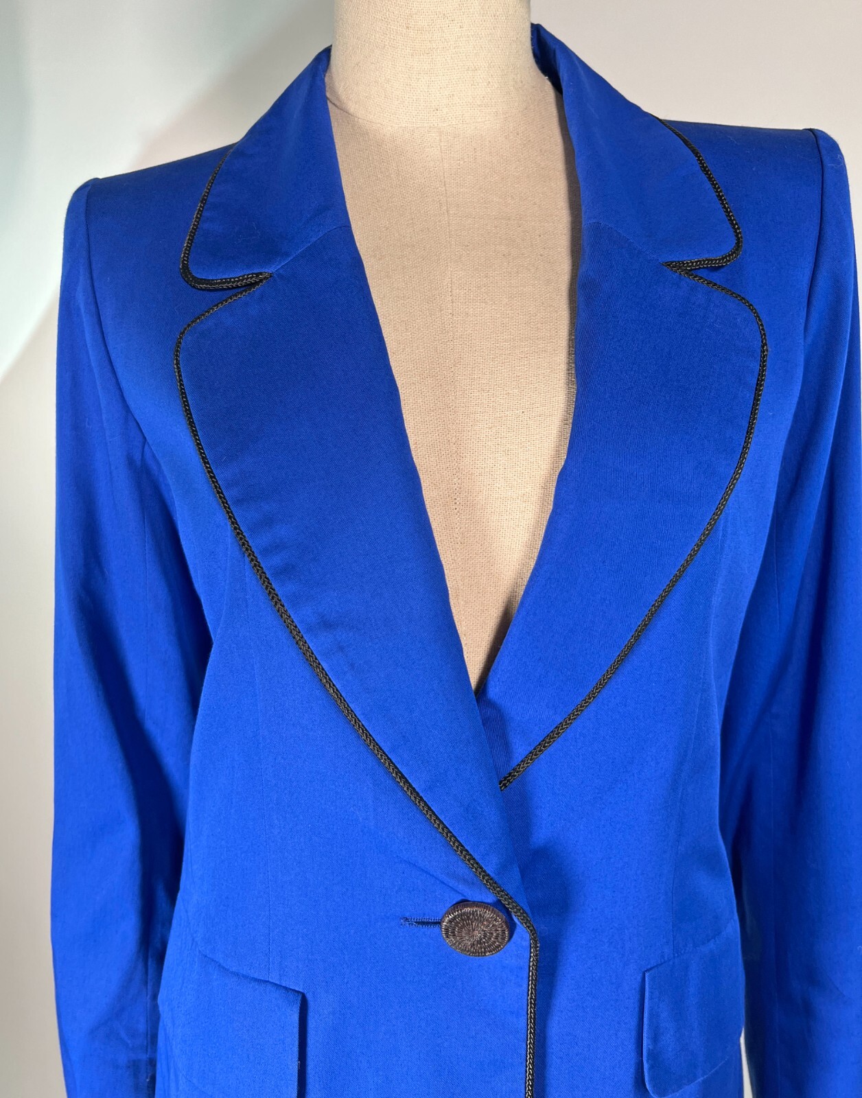 Vintage 1980’s Yves Saint Laurent French Blue/Black Suit