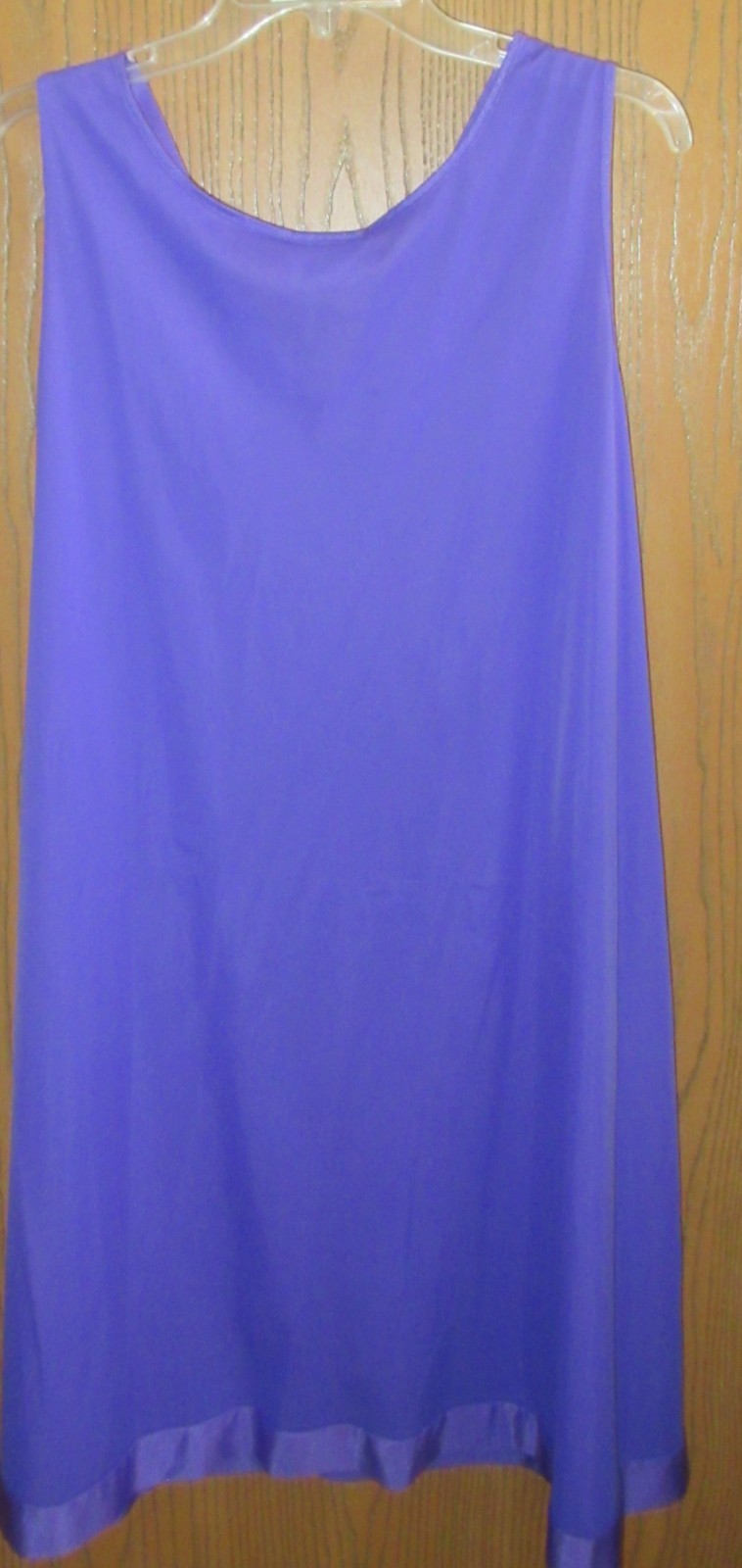 FUNDAMENTALS below KNEE waltz length all nylon PURPLE nightgown sz 2X