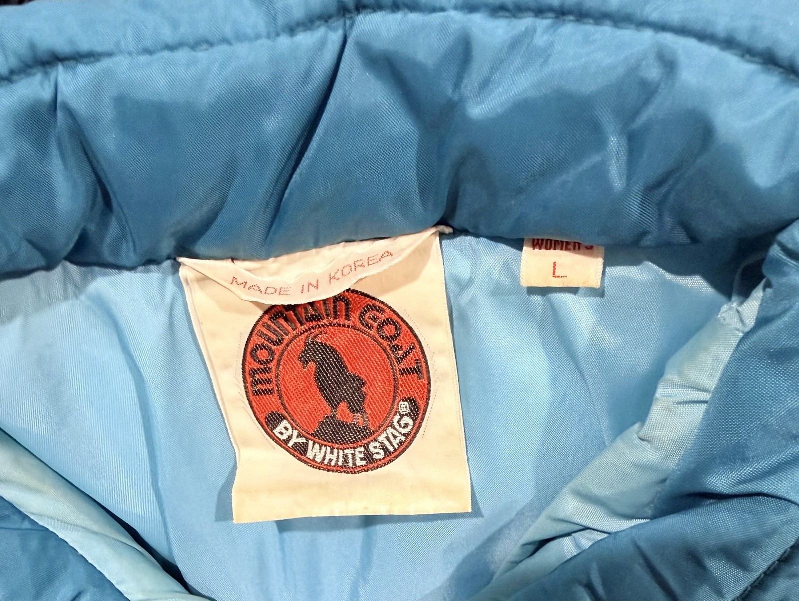 Vintage 80s Mountain Goat by White Stag Ski Jacket Blue Puffer Coat Size Large