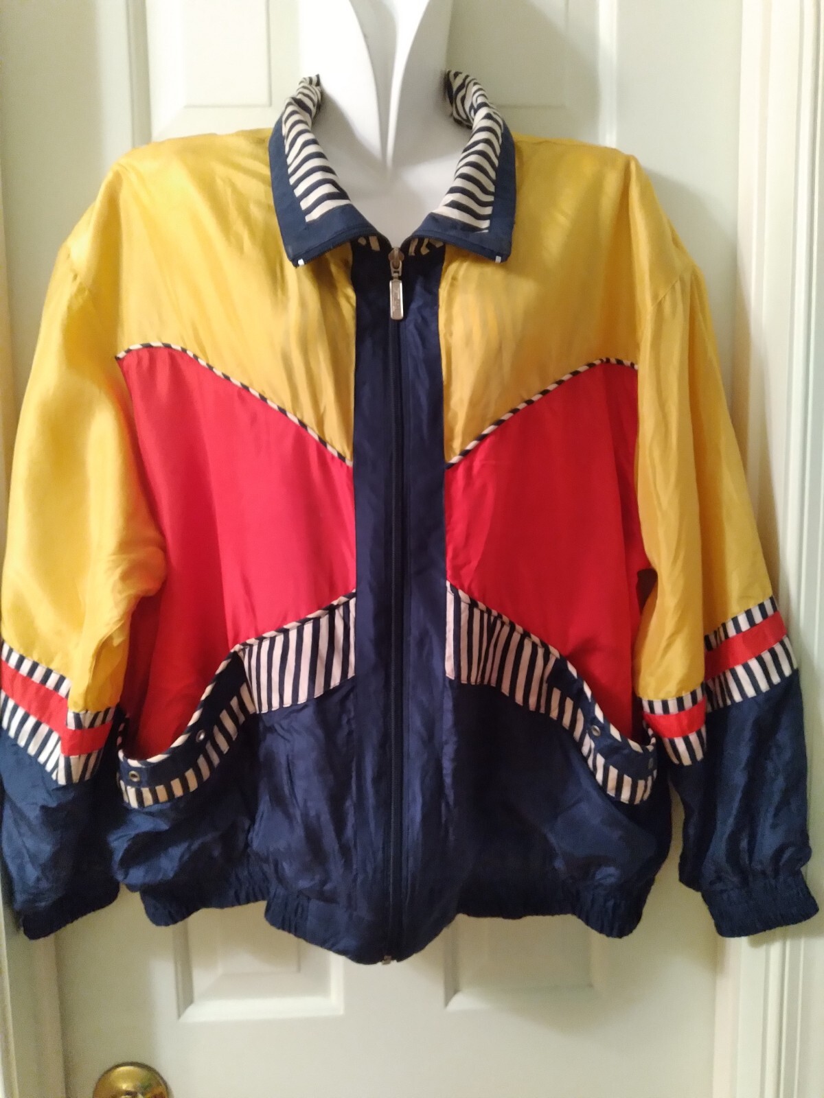 Vintage FUDA International 100% Silk Mint Windbreaker Light Jacket Sz M