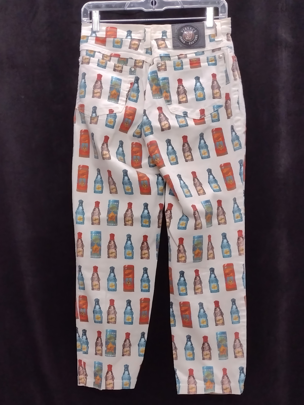 1990’s Funky Gianni Versace High waisted Colourful Perfume Bottle pattern Jeans