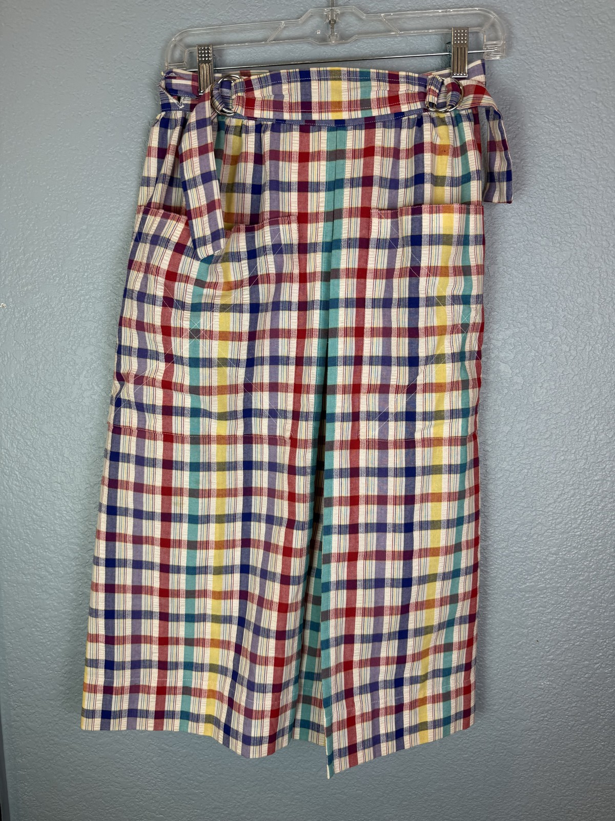 Vintage The Comfort Skirt By Louise Skirt Womens Small Plaid Pockets D Ring Belt