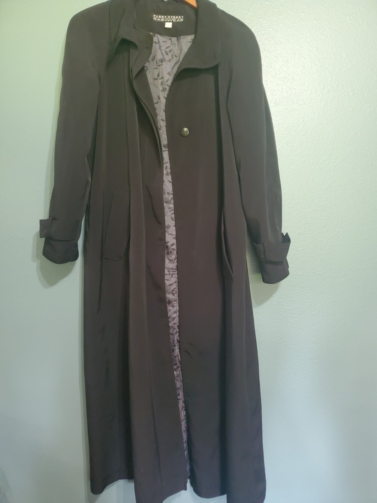 Fleet Street Size 10 Ladies Vintage Rain Wear Black Trench Coat