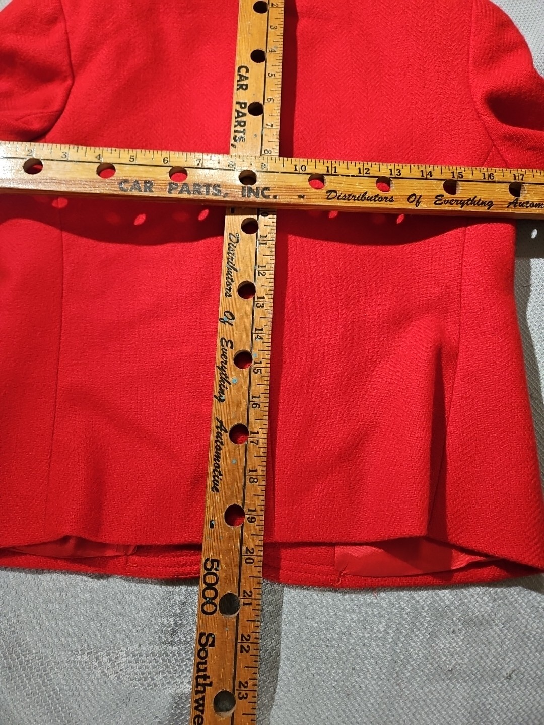 Evan Picone Jacket Womens Size 4 Red Vintage Wool Jacket Metal Button Capsule