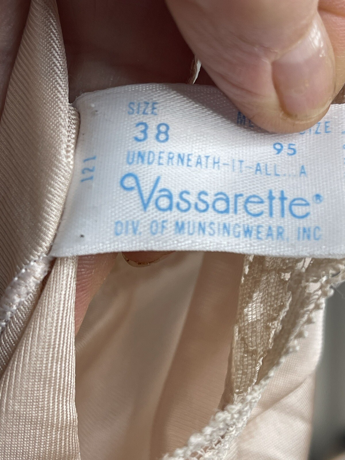 Vintage Vassarette Camisole Size 36” Bust Tan Lace Has Been Altered Sexy Top 38”