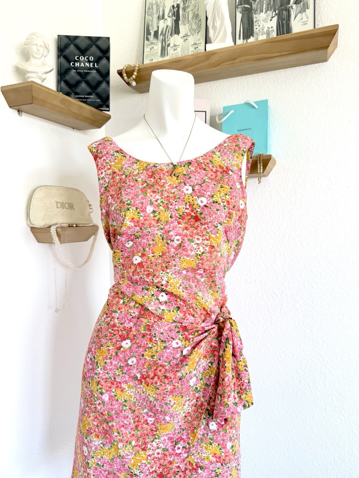 Vintage Guess by Georges Marciano 2 Floral Wrap Mini Dress 80s 90s Cottagecore