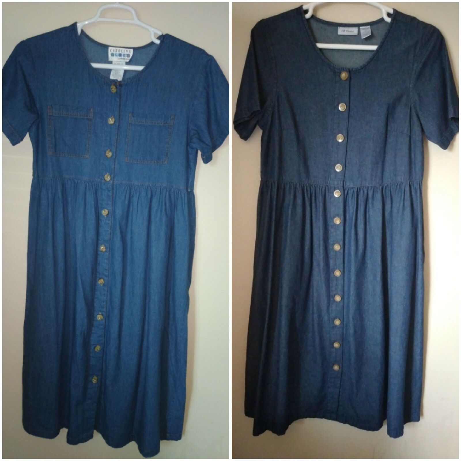 Carolina Blues CW Classics Women’s Denim Button 100% Cotton Dress Sz L 9/10