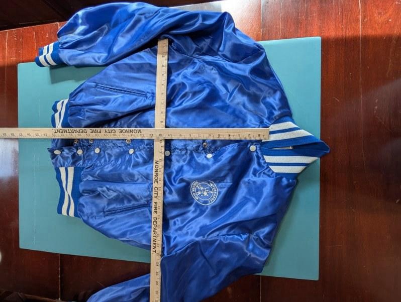 Vintage Empire Satin Jacket Internapoli Soccer Club Large Blue Naples Italy