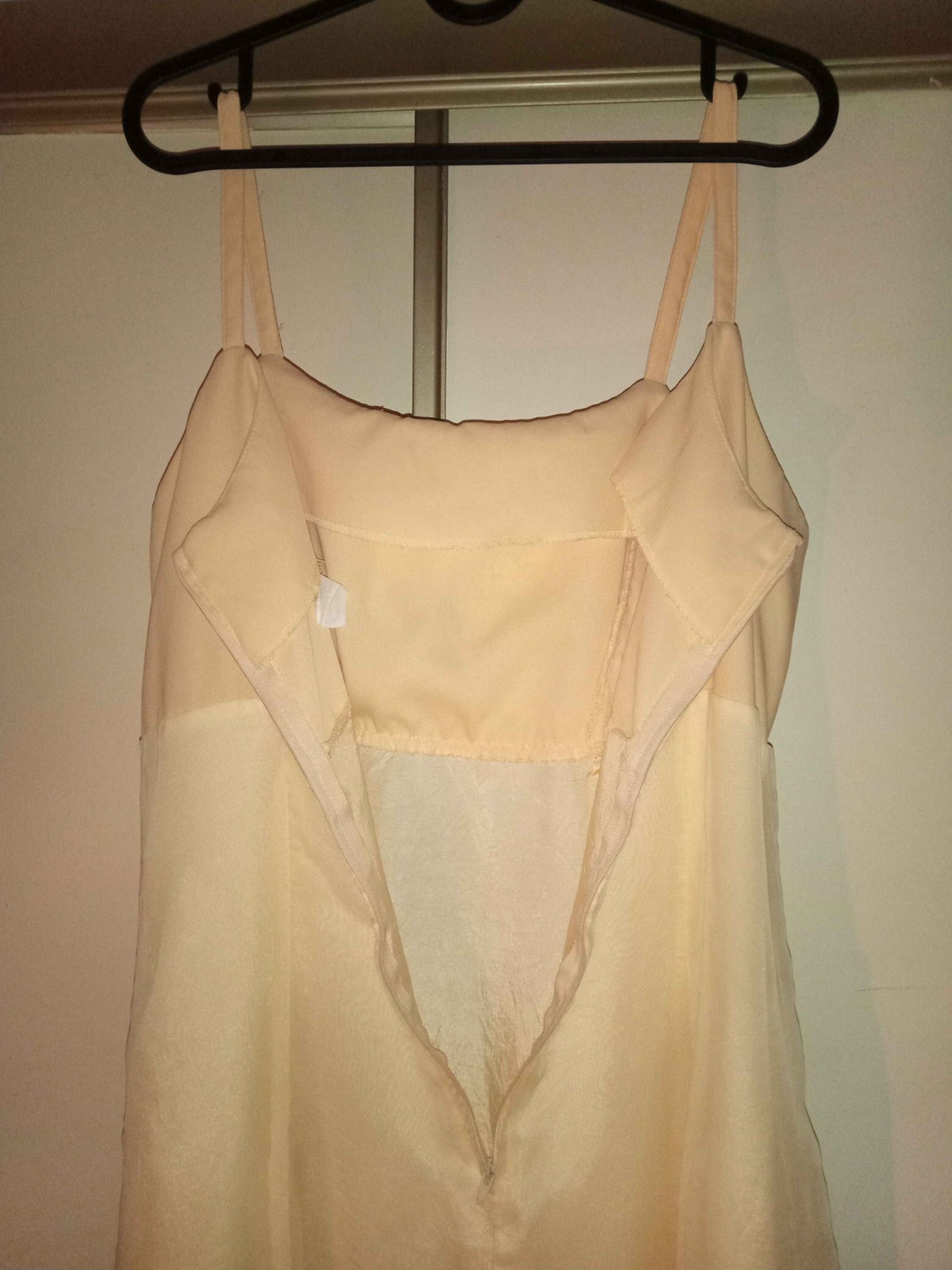 Vintage Dress: 90s Embroidered Lace Dress in Beige – Size Large