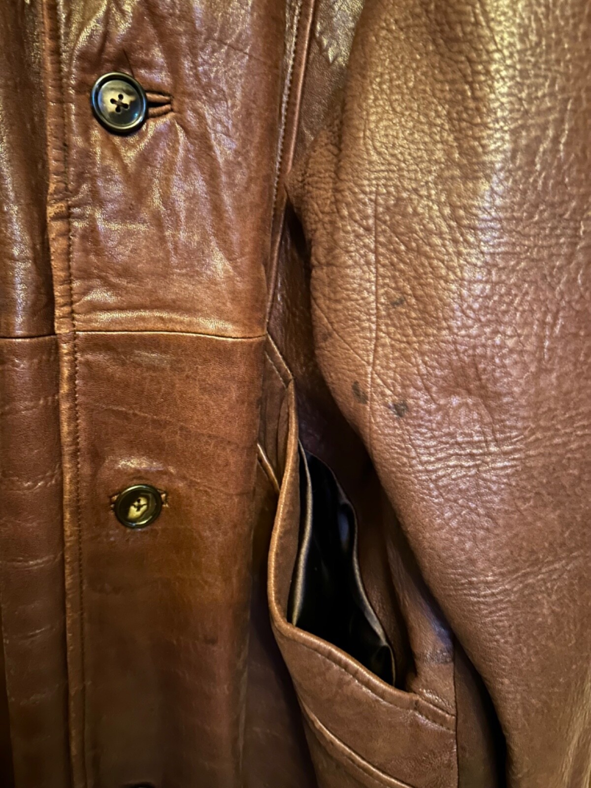 Women’s Long Brown Leather Midi Coat Vincent’s of Indiana Sz L